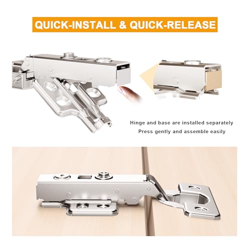 20Pcs Frameless Soft Close Full Overlay Cabinet Hinges - color: Full Overlay, size: 10 Pairs