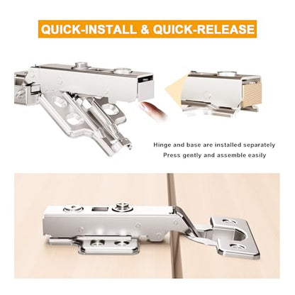 20Pcs Frameless Soft Close Full Overlay Cabinet Hinges - color: Full Overlay, size: 10 Pairs