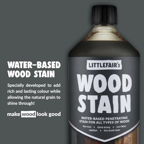 Littlefair's Non-Toxic Water-Based Wood Stain - Traditional Range 250ml Sensual Soft White Wood Dye for Indoor Timber Including Doors and Skirting Boards