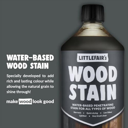 Littlefair's Non-Toxic Water-Based Wood Stain - Traditional Range 250ml Sensual Soft White Wood Dye for Indoor Timber Including Doors and Skirting Boards