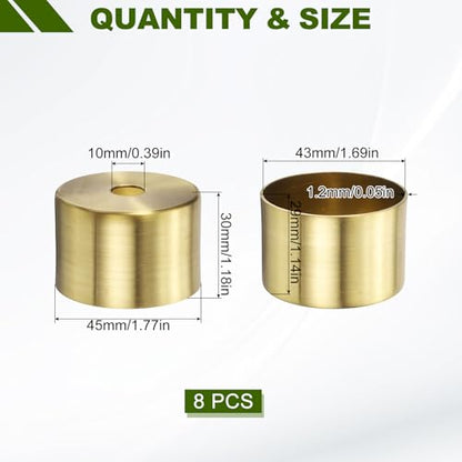 uxcell 4Pcs Metal Furniture Feet Cover, 1.69 x 1.18 Inch Conical Gold Table Foot Cap Increase Height Furniture Pads Leg Cover Protector for Chair, Table, Sofa - size: 1.69 x 1.18 Inch