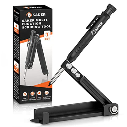 Saker Multi-function Scribing Tool&Saker Contour Duplication Gauge(10 Inch+5 Inch) (ORANGE)