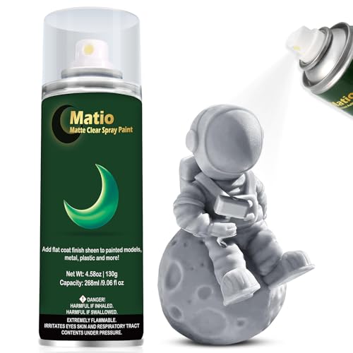 Matio Matte Clear Coat Spray Paint, 4.58oz/ 130g Matte Finish Spray 268ml
