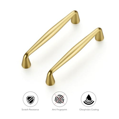 Ravinte Brushed Gold Cabinet Handles Solid Handles,3-1/2 Inch,10 Pack - color: Brushed Gold, size: 3-1/2 Inches Hole Center