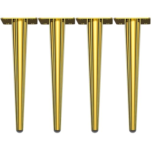 Osring 18 Inch Furniture Table Legs Straight, Gold Metal Coffee Table Feet - size: 18 Inch