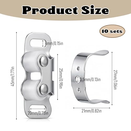 10PCS Mobile Home Cabinet Door Catch, Friction Roller Catch for RV and Mobil Home, RV Cabinet Latch, Closet Door Latch