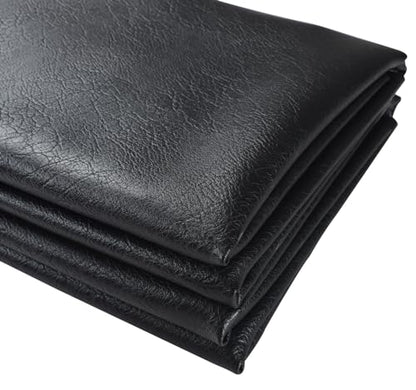 Picheng Soft Skin Grain Faux Leather Fabric, 54" x 36" Vinyl Upholstery Leather, Soft Touch Faux Leather Sheets for Furniture Cover Sofa Chairs,DIY Crafts (Black) - color: Black