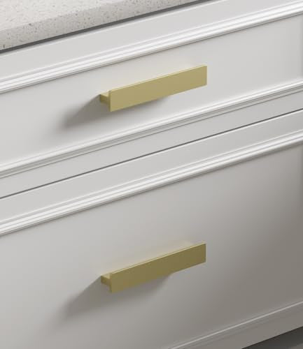 Goldenwarm 10 Pack 5 Inch Gold Cabinet Handles Dresser Drawer Pulls - color: Matte Gold, size: 5in Hole Centers
