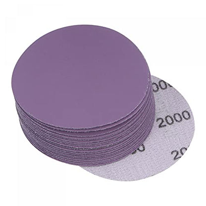 uxcell 20Pcs 3-Inch Purple Sanding Discs 2000 Grits Hook and Loop Professional Aluminum Oxide Sand Paper Wet Dry Polish for Wood Metal Paint Finishing - style: 2000 Grit
