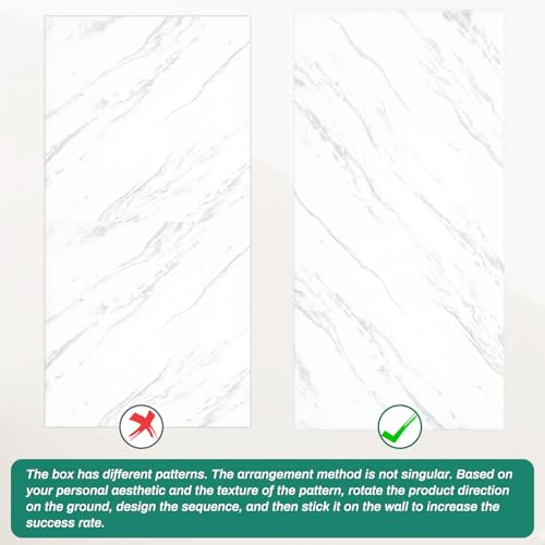 Peel and Stick White Wall Tiles for Backsplash 11.8" x 11.8", 12-Pack - color: White, size: 11.8" x 11.8" x 2.2mm