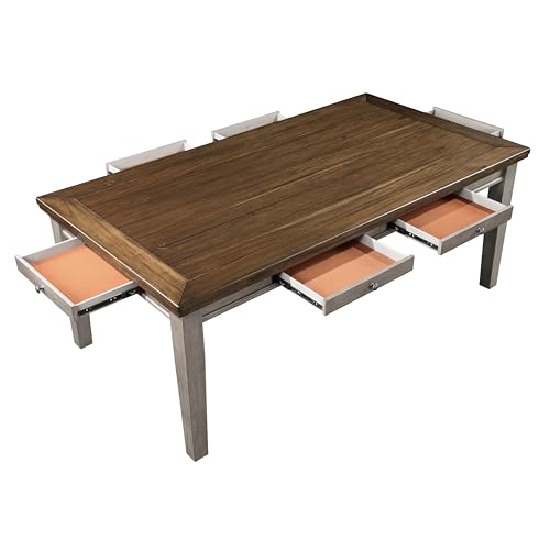 Dining Table Set with Chairs, Kitchen Dining Room Tables Chair,A151 - color: A6, Gray Wood