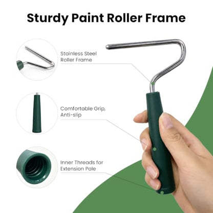 Paint Bucket Hand Held with Lids, 4" Paint Roller Kit, 20 Pack
