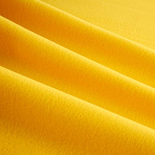 Polar Fleece Solid Bright Yellow, Fabric by the Yard - color: Bright Yellow
