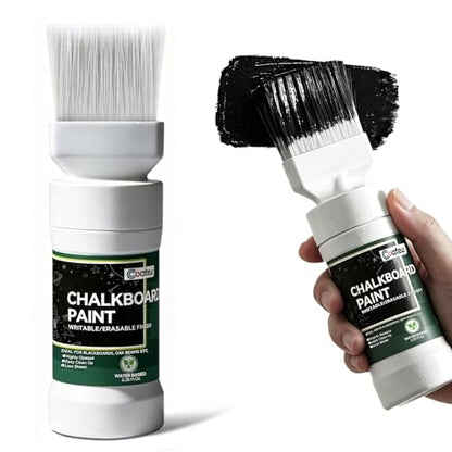 Chalkboard Paint Matte Black with Built-in Brush, 6.35 Fl Oz
