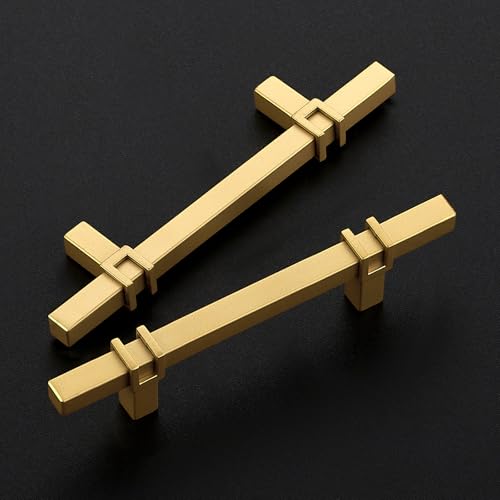 HOME EDIT 25 Pack 3-1/2 inch Cabinet Handles, Kitchen Cabinet Handles Gold Drawer Pulls Zinc Alloy Square Bar Kitchen Pulls - color: Gold, size: 3-1/2 Inch Hole Center