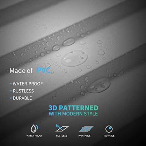 Art3d 3D Fluted Textured Slat Wall Panels, 19.7 x 19.7 in, 12-Pack, White - color: Square - White, size: 19.7 x 19.7in.