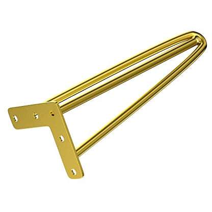 Osring 16 Inch Furniture Hairpin Legs Gold,1/2" Dia 3-Rods Metal Table Feet - color: Gold, size: 16 Inch