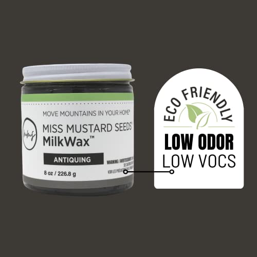 Miss Mustard Seed's White MilkWax Wood Wax for Furniture & Cabinets, 8 oz - color: Antiquing, size: 8 Ounce (Pack of 1)