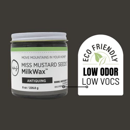 Miss Mustard Seed's White MilkWax Wood Wax for Furniture & Cabinets, 8 oz - color: Antiquing, size: 8 Ounce (Pack of 1)