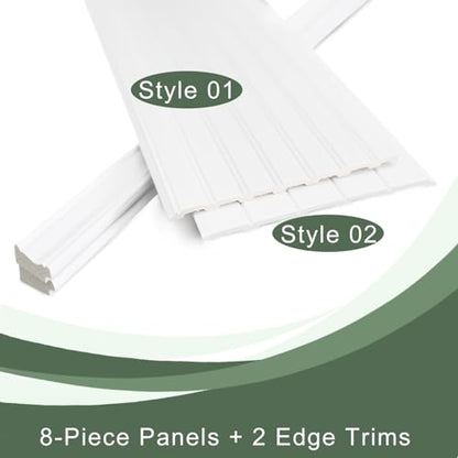 Wainscoting Wall Panels Kit,PS Beadboard Wall Panels,Cover 39"x79",8Pcs