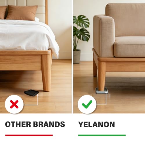 Non Slip Furniture Pads for Hardwood Floors -Yelanon 8Pcs 2” Coasters Cups - color: 8pcs2"square Gray