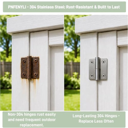 1.5in Lift Off Hinges 4Pack, 304 Stainless Steel Small Cabinet Hinges, Pin-on-Right Removable Butt Hinges for Wooden Box, Tool-Free Hinge for DIY & Electronics Enclosure (Silver, 16 Screws) - size: 1.5x1.35x0.4 in