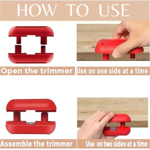 SHIAWASENA Hand Planer Versatile Woodworking Edge Bander for Burrs, Edge Banding Trimmer with Tungsten Carbide Blades, Double & Single Edge Operation for ABS, PVC, Veneer, Laminate, Melamine(Red) - color: Red