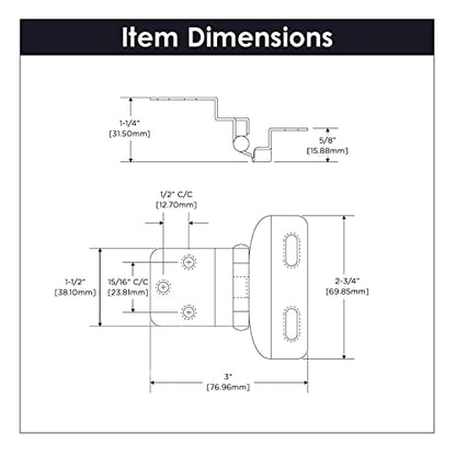 Hickory Hardware P61030F-SN Self Closing Semi-Concealed Hinge 1/4 Inch Overlay, 3/8 Inch Inset - Easy Installation - 170° Opening Angle Face Frame Cabinet Hardware Hinge - Satin Nickel 1 Pair