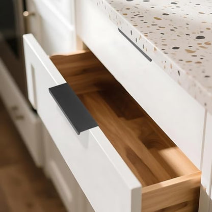 30 Pack Cabinet Handles Black Modern Drawer Pulls, Finger Edge Pull - color: 30 Pack, size: 3in(76mm) Hole Centers