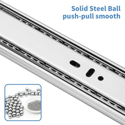 12 inch Drawer Slides 4 Pairs (8pcs) Soft Self Close Full Extension Ball Bearing Drawer Rails Side Mount Metal Dresser Runners for File Cabinet Trash Can Kitchen Wardrobe Glides 12" 100 LB Capacity - size: 12inch-300mm