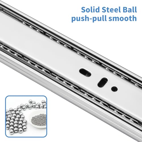 14 inch Drawer Slides 4 Pairs (8pcs) Soft Self Close Full Extension Ball Bearing Drawer Rails Side Mount Metal Dresser Runners for File Cabinet Trash Can Kitchen Wardrobe Glides 14" 100 LB Capacity - size: 14inch-350mm