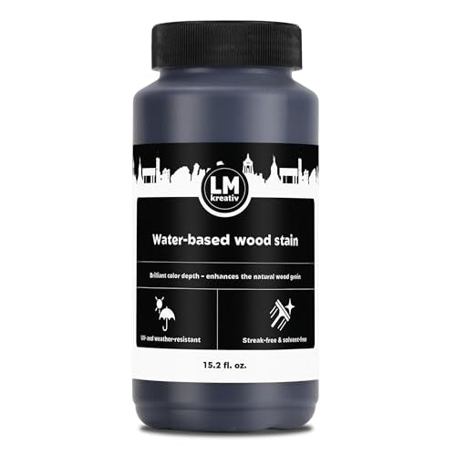 Water-Based Wood Stain 15.2 fl oz - Medium Walnut - Interior Stain for Furniture & Craft Wood | Easy Application | No Sanding Needed | Low Odor | All-in-One Stain - color: Medium Walnut