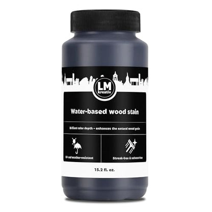 Water-Based Wood Stain 15.2 fl oz - Medium Walnut - Interior Stain for Furniture & Craft Wood | Easy Application | No Sanding Needed | Low Odor | All-in-One Stain - color: Medium Walnut