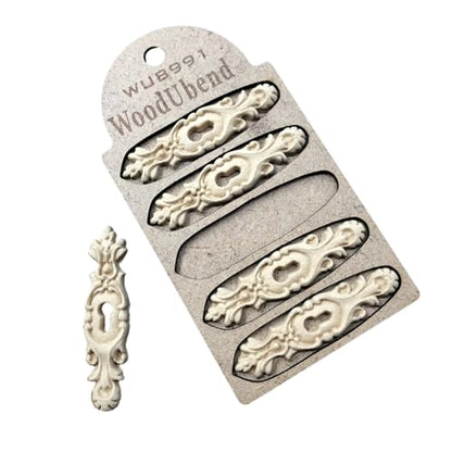 WoodUbend WUB0991 Keyhole Appliques - Heat Bendable & Flexible Wood Onlays 7x1.5cm - DIY Craft, Furniture & Home Decor - Easy to Apply & Paint - Versatile, Reusable & Decorative Decals (5 Pack) - size: WUB0991