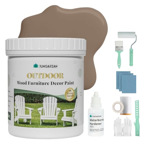 2K Outdoor Indoor Cabinet Furniture Paint With Tools - Water-Based, Low Odor All-in-One Paint - No Sanding, No Priming - Matte Finish for Floor, Doors, Tables, Dressers, 32oz, Sawdust - color: Sawdust, style: 32 Fl Oz with Tools