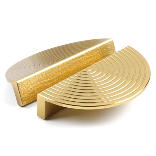 BaiNong 2 Pack Gold Drawer Pulls 4" Cabinet Handles Traditional Retro - color: 2Pack-4inch Semicircle