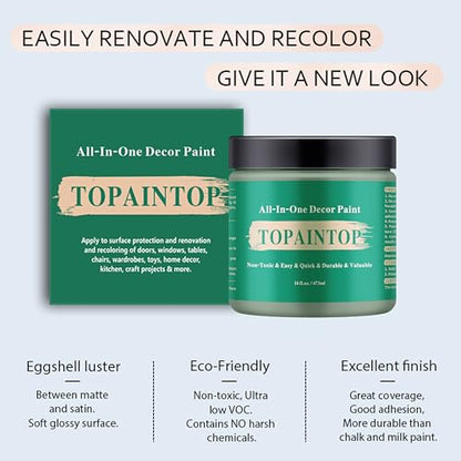 All-in-One Water-Based Wood Refinishing Paint - Low VOC, Fast-Drying, for Furniture, Cabinets & Doors - Easy Furniture Makeovers, with Paint Roller (Sage Green, 16 Fl Oz) - color: Sage Green
