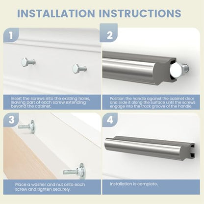 Peaha 10 Pack Adjustable Silver Cabinet Drawer Pulls Overall Length 4" - color: Silver, size: 1"-4"(25mm-102mm)