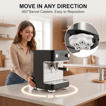 Self Adhesive Caster Wheels, 360 Rotation Furniture Rollers (8Pack, White) - color: White