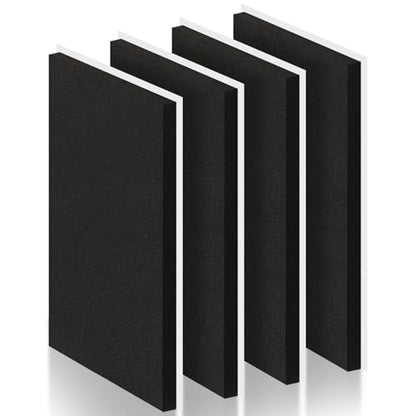 4 Pcs 1/2" Thick Foam Padding Sheet with Adhesive Backing Block - color: Black, size: 0.5 Inch Thick, 12 x 8 Inches
