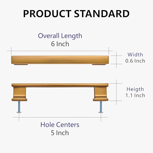 10 Pack 6 Inch Length|5 Inch(128mm) Hole Center Champagne Bronze Kitchen Cabinet Handles, Cabinet Pulls Kitchen Cabinet Hardware, Cupboard Pulls, Drawer Handles - color: Champagne Bronze, size: 5 inch Hole Center(128mm), style: 10 Pack Handle