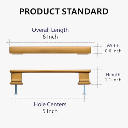 10 Pack 6 Inch Length|5 Inch(128mm) Hole Center Champagne Bronze Kitchen Cabinet Handles, Cabinet Pulls Kitchen Cabinet Hardware, Cupboard Pulls, Drawer Handles - color: Champagne Bronze, size: 5 inch Hole Center(128mm), style: 10 Pack Handle