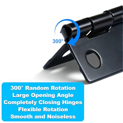 50-Pack 18 x 15mm Black Mini Hinges, 200 Screws for Jewelry Boxes - color: Black