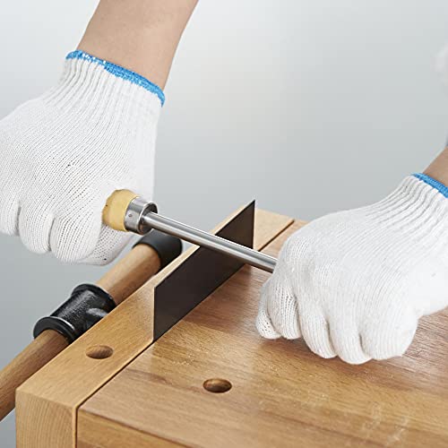 Cabinet Scraper Burnisher with 4 Piece Multi-Shaped Scraper Set 2 Rectangle 1 Curved (Convex and Concave) and 1 Gooseneck Scraper - style: 1 Burnisher+4 Multi-Shaped Scraper
