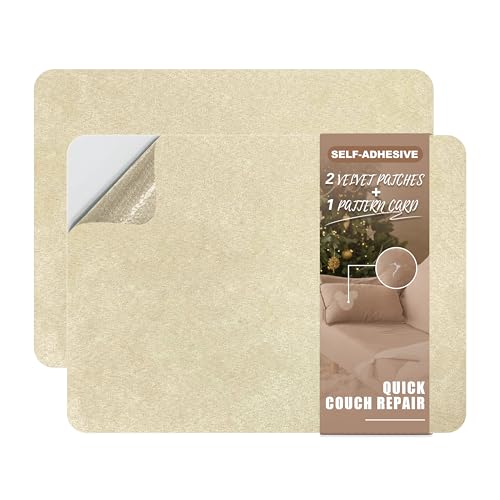Azobur Fabric Couch Repair Patch 8.3 x 11 inches,Self-Adhesive Fabric Repair Patch for Furniture,Handbag,Sofa,Car Seats-(Khaki) - color: Khaki, size: 8.3" x 11"(2 Pcs)