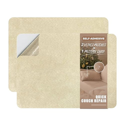 Azobur Fabric Couch Repair Patch 8.3 x 11 inches,Self-Adhesive Fabric Repair Patch for Furniture,Handbag,Sofa,Car Seats-(Khaki) - color: Khaki, size: 8.3" x 11"(2 Pcs)