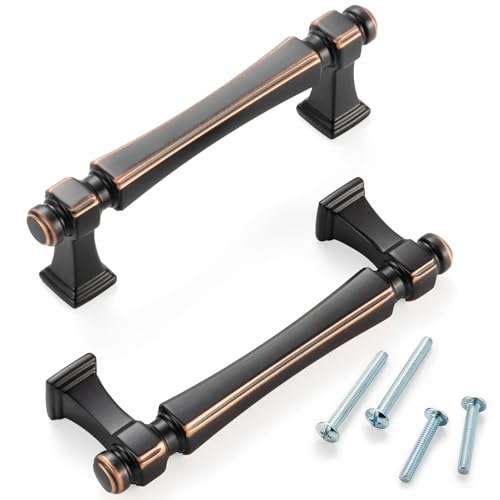 3 Inch Oil Rubbed Bronze Cabinet Pulls 10 Pack French Style P2501 - color: Oil Rubbed Bronze, size: 3 Inch Hole Centers