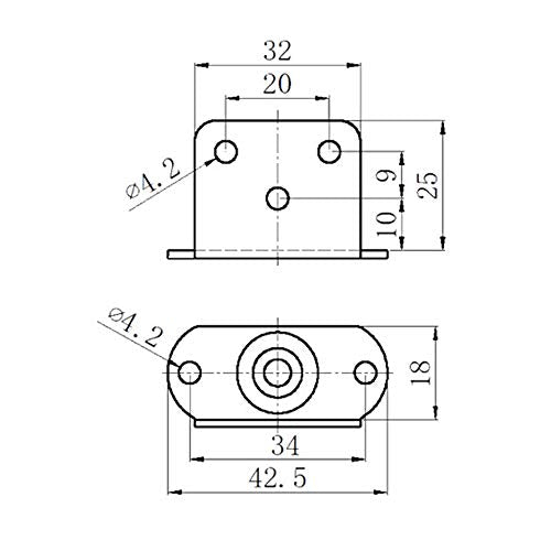 Norgail 4 Pack 1Inch L-Shaped Plate Swivel Caster, Ball Bearing L-Shaped Side Mount Plate Thermoplastic Rubber Wheel Metal Housing, Total Load Capacity 80Lbs/36Kg,Rotate 360 Degrees