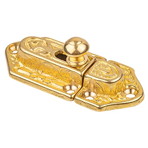 Fancy Cast Brass Cabinet Door Latch | Victorian Antique Furniture Reproduction Hardware | UA-131-LPB