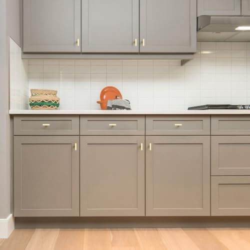 Ravinte Brushed Gold Cabinet Handles Solid Cabinet Pulls Single Hole 5 Pack - color: Brushed Gold, size: Single Hole